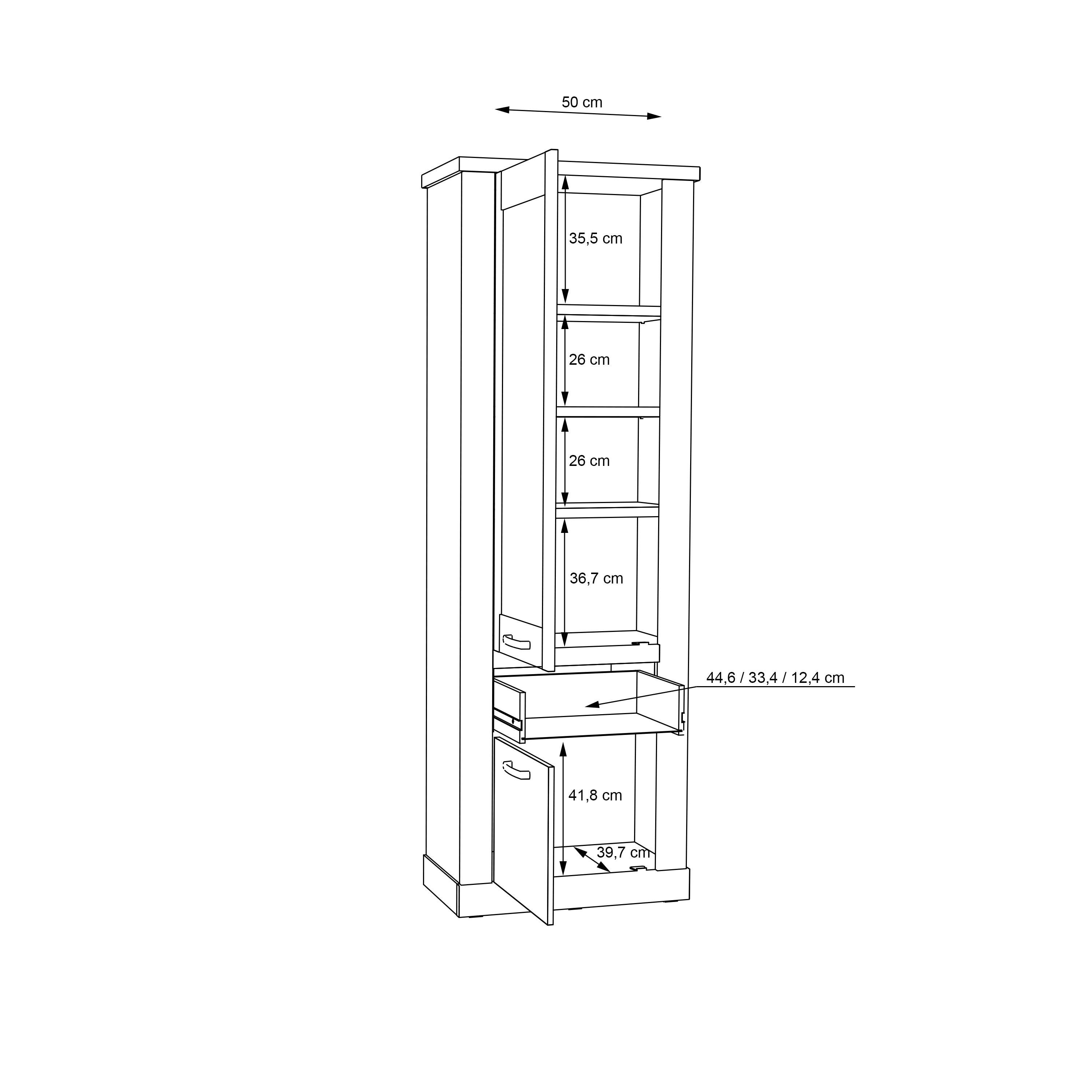 Corona Narrow Display Cabinet in Artisan Oak - image 9