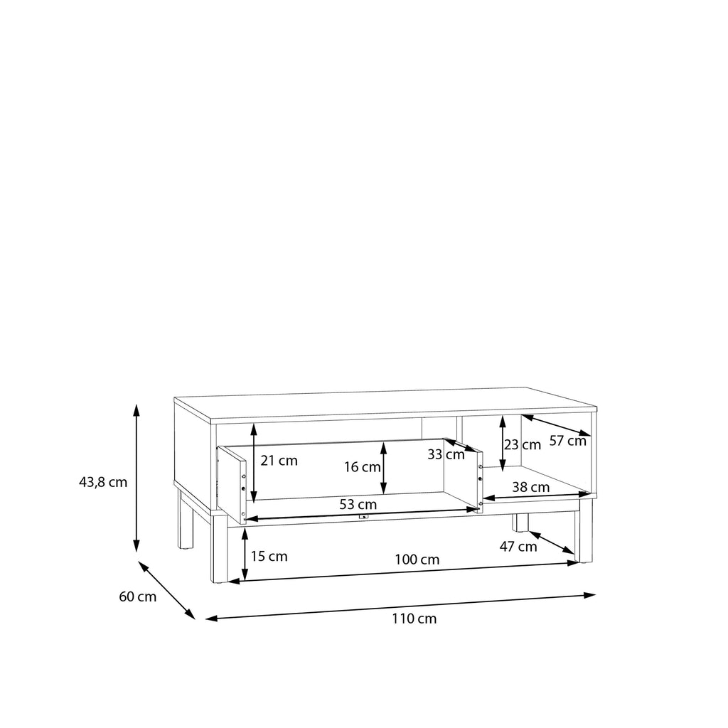 Wensley 1 Drawer Coffee Table in Light Grey and Oak - image 8
