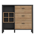High Rock 3 Drawer Display Chest in Matt Black/Riviera Oak - image 2
