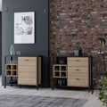 High Rock 3 Drawer Display Chest in Matt Black/Riviera Oak - image 5