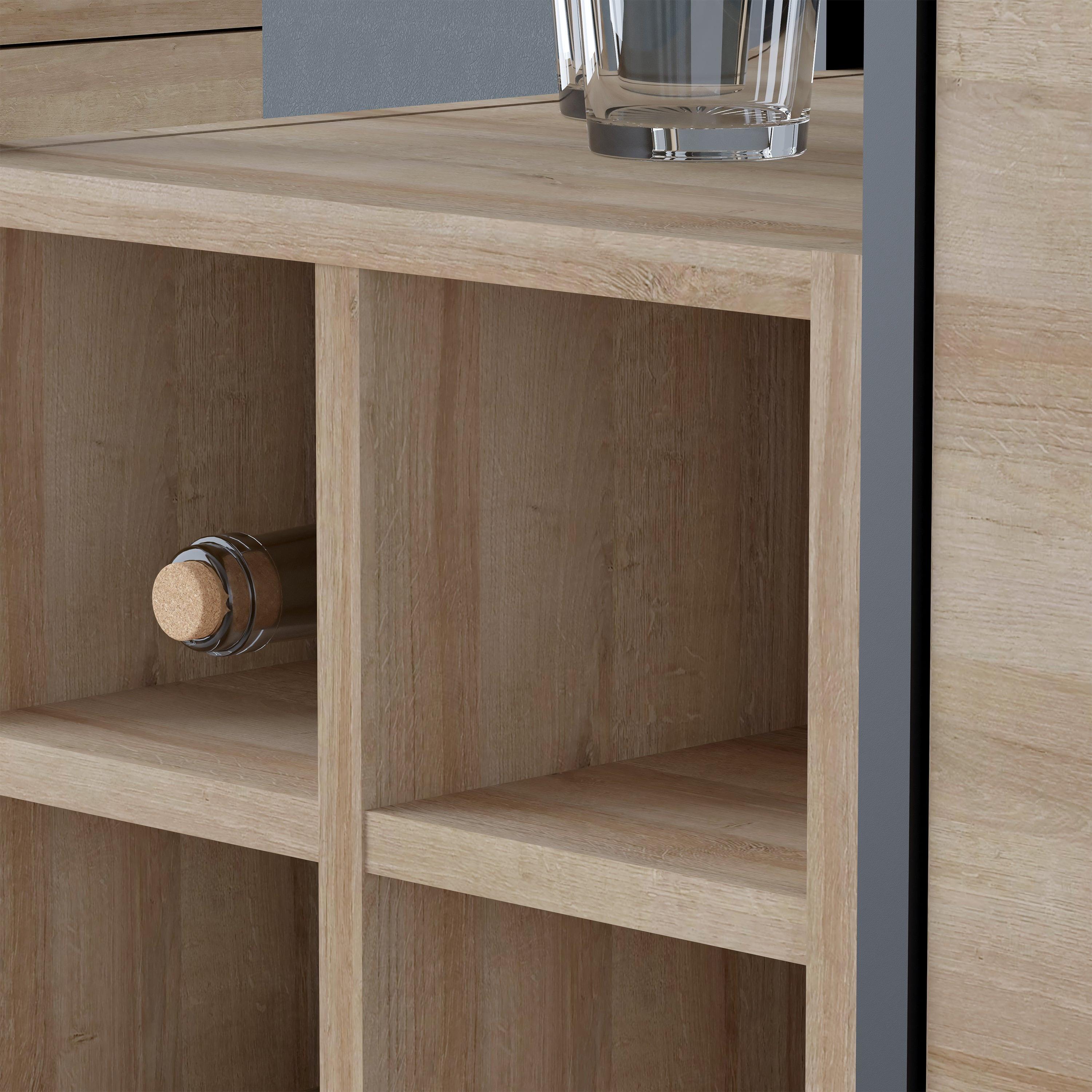High Rock 3 Drawer Display Chest in Matt Black/Riviera Oak - image 8