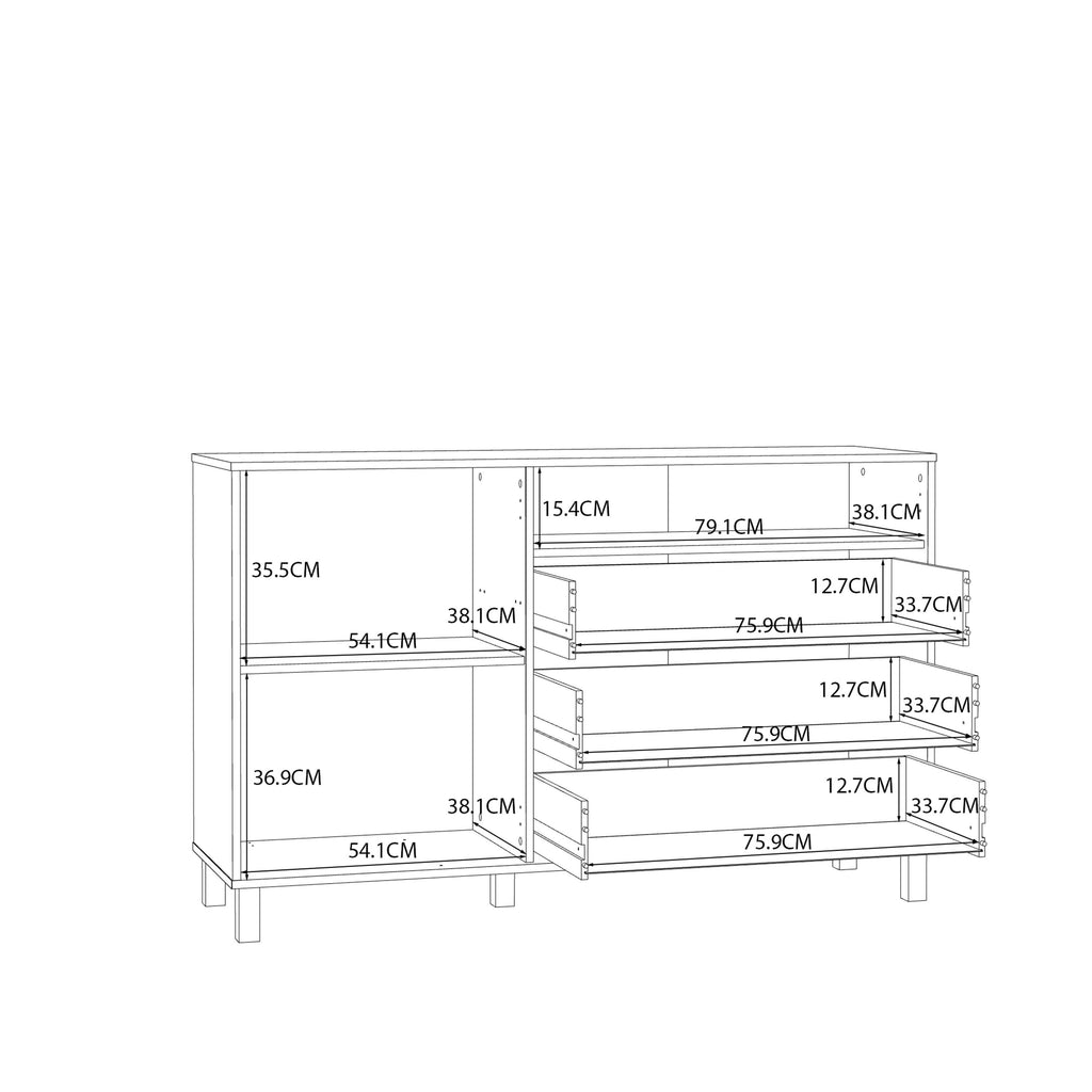 Grafton 1 Door 3 Drawer Chest in Cream and Oak - image 11