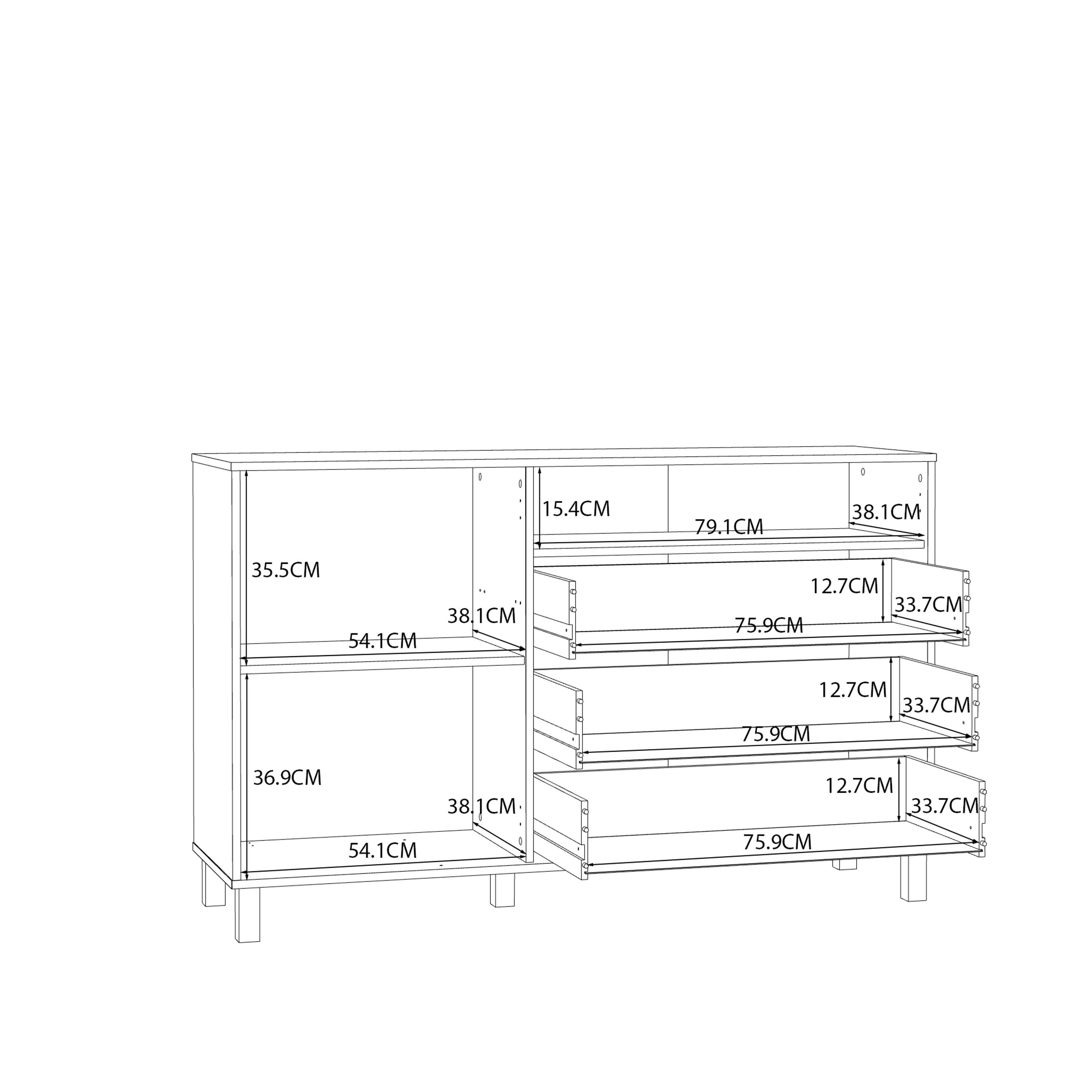Grafton 1 Door 3 Drawer Chest in Cream and Oak - image 11