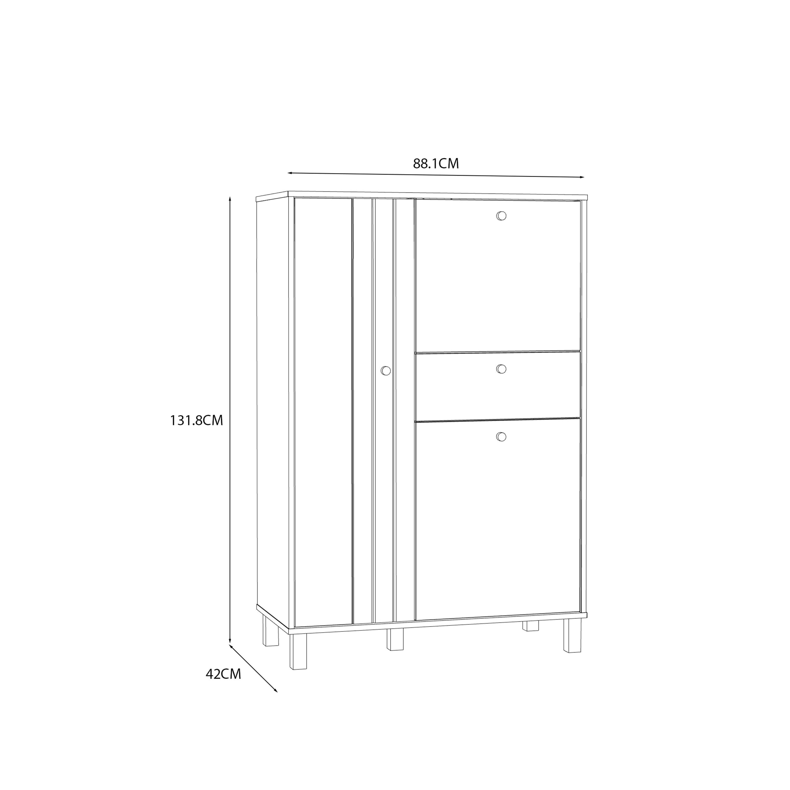 Grafton 3 Door 1 Drawer Cabinet in Cream and Oak - image 8