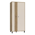 Grafton 2 Door Wardrobe in Cream and Oak