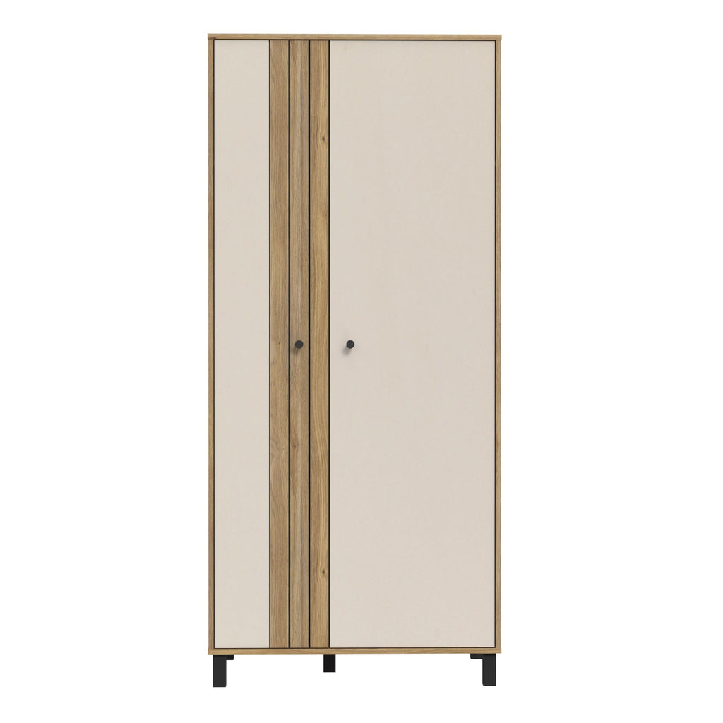 Grafton 2 Door Wardrobe in Cream and Oak - image 2