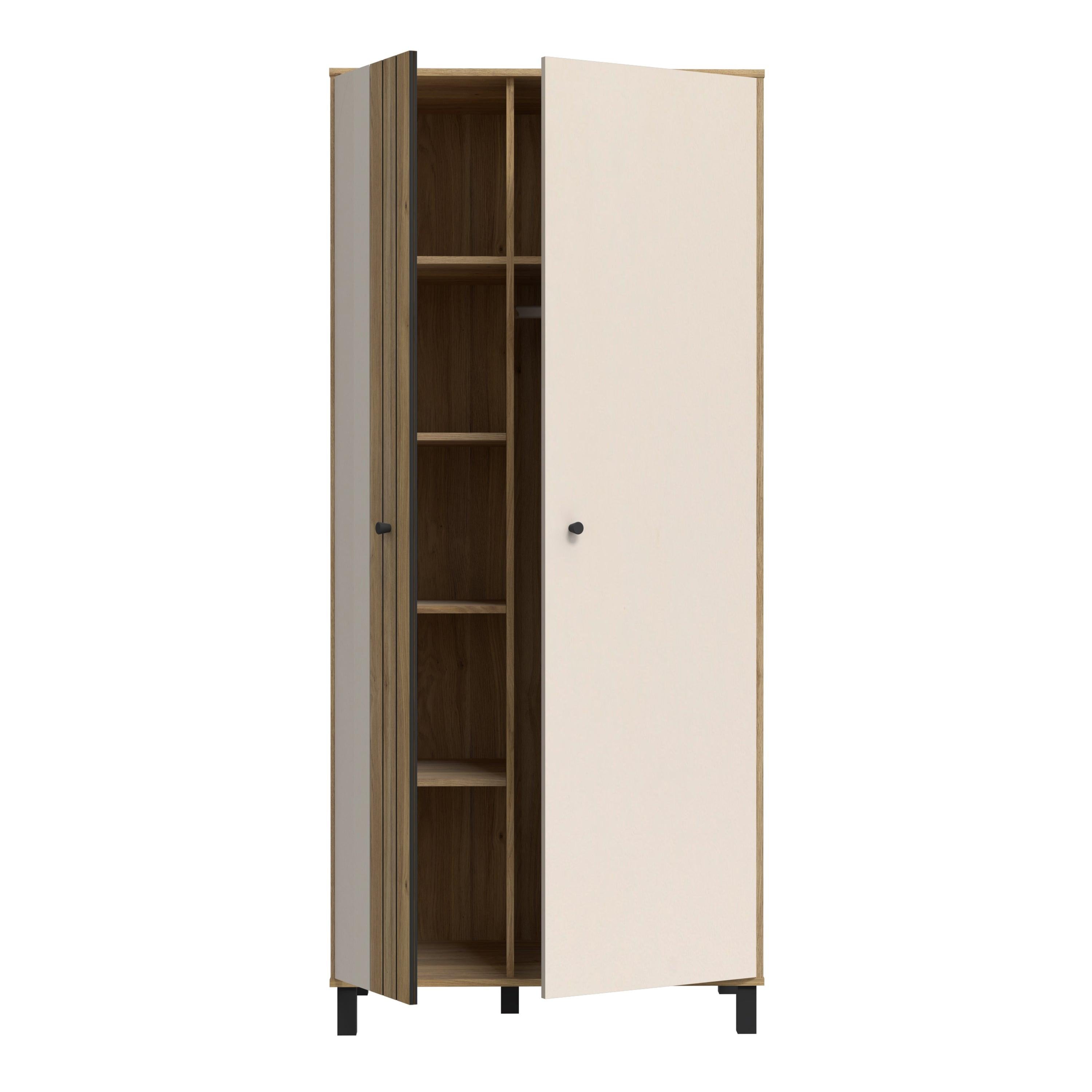 Grafton 2 Door Wardrobe in Cream and Oak - image 4