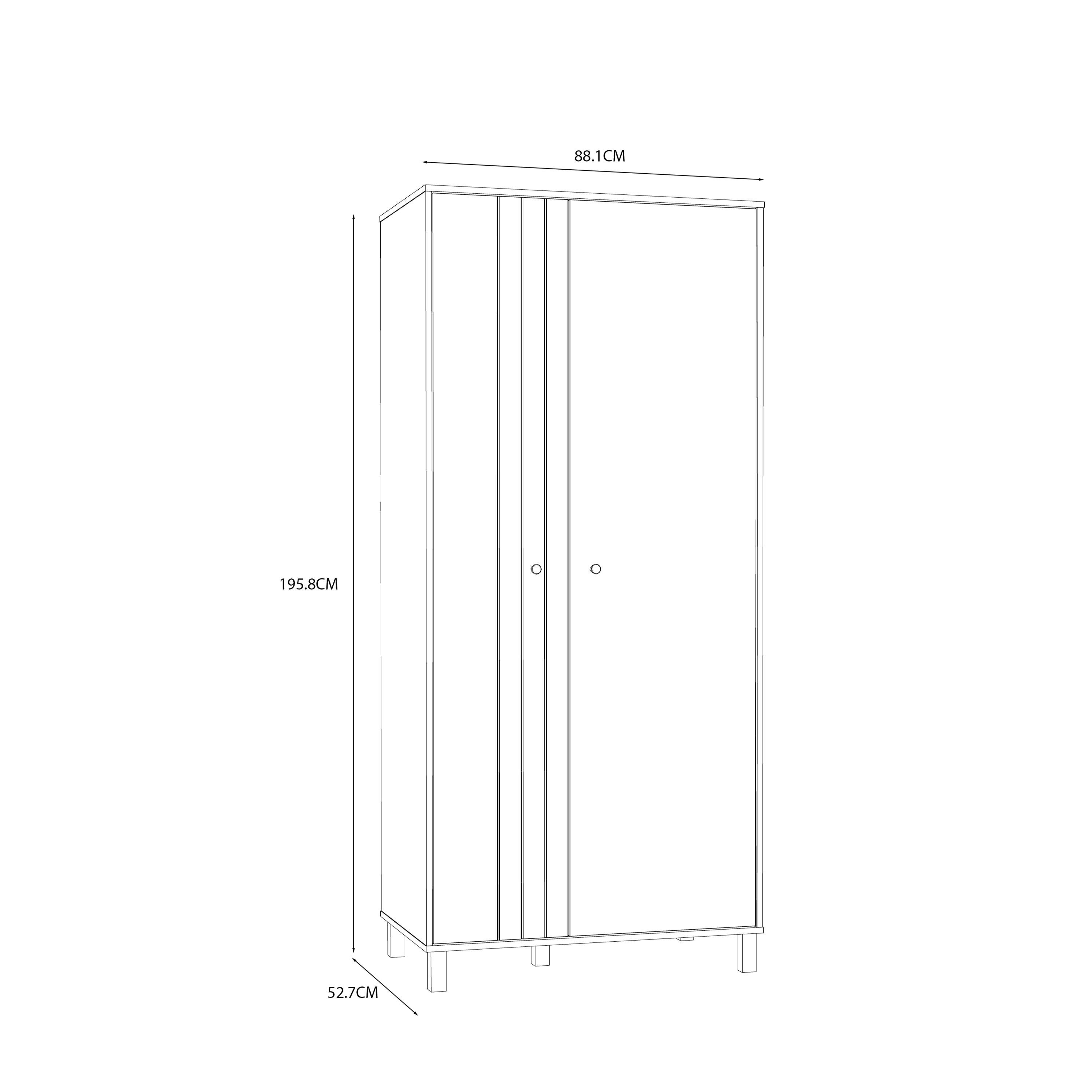 Grafton 2 Door Wardrobe in Cream and Oak - image 7
