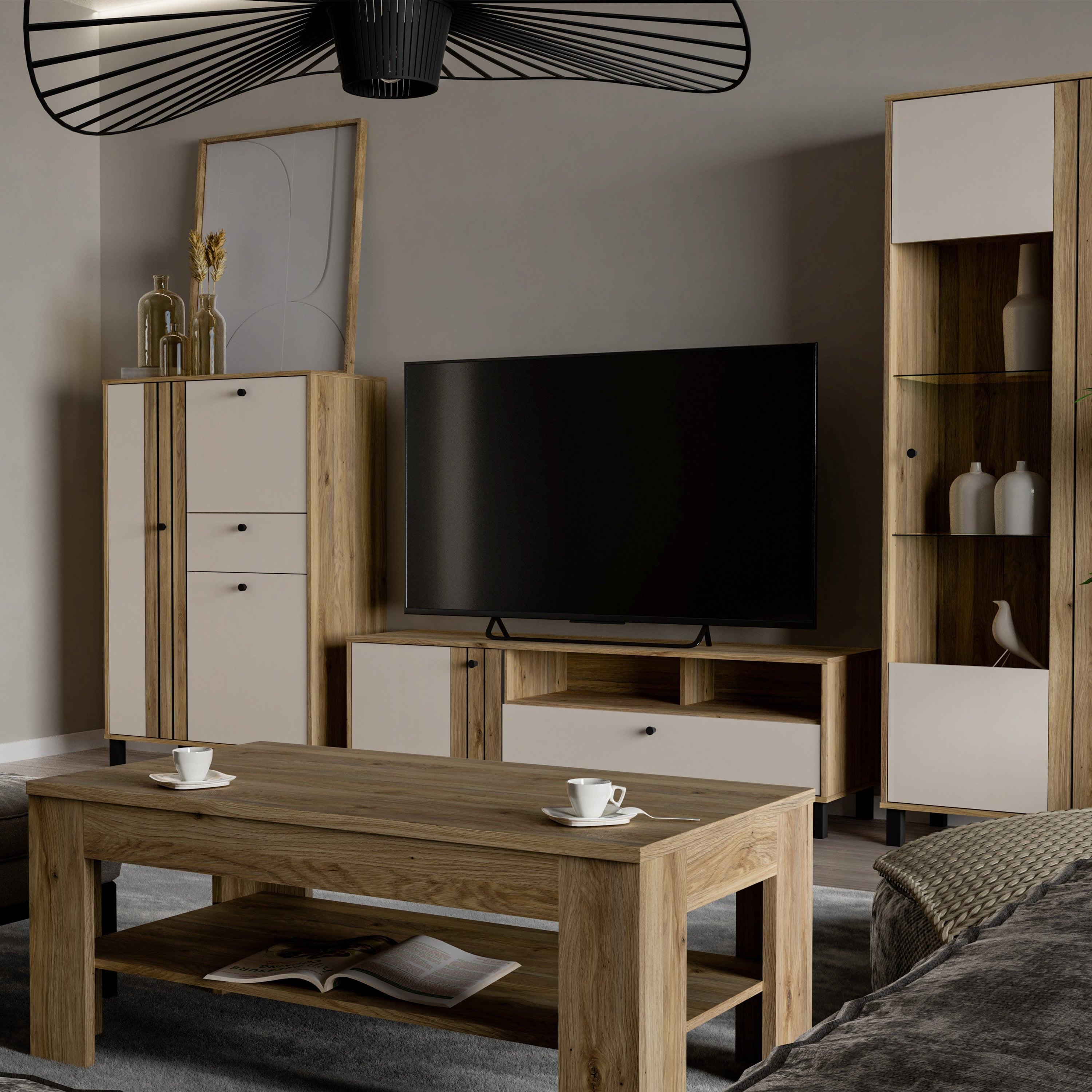 Grafton TV Unit n Cream and Oak - image 6