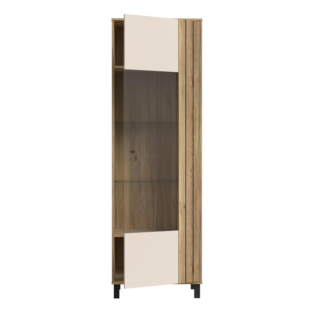 Grafton Glass Door Display Cabinet in Cream and Oak - image 4