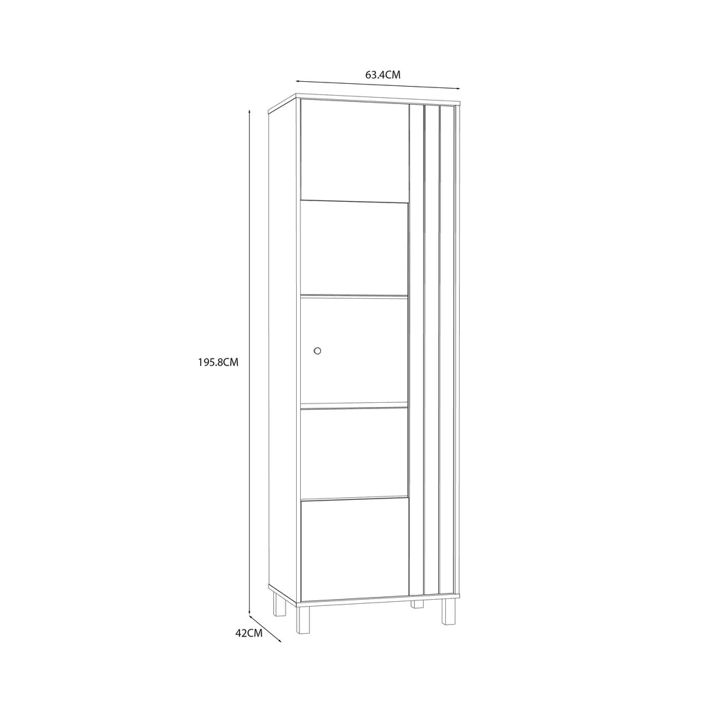 Grafton Glass Door Display Cabinet in Cream and Oak - image 7