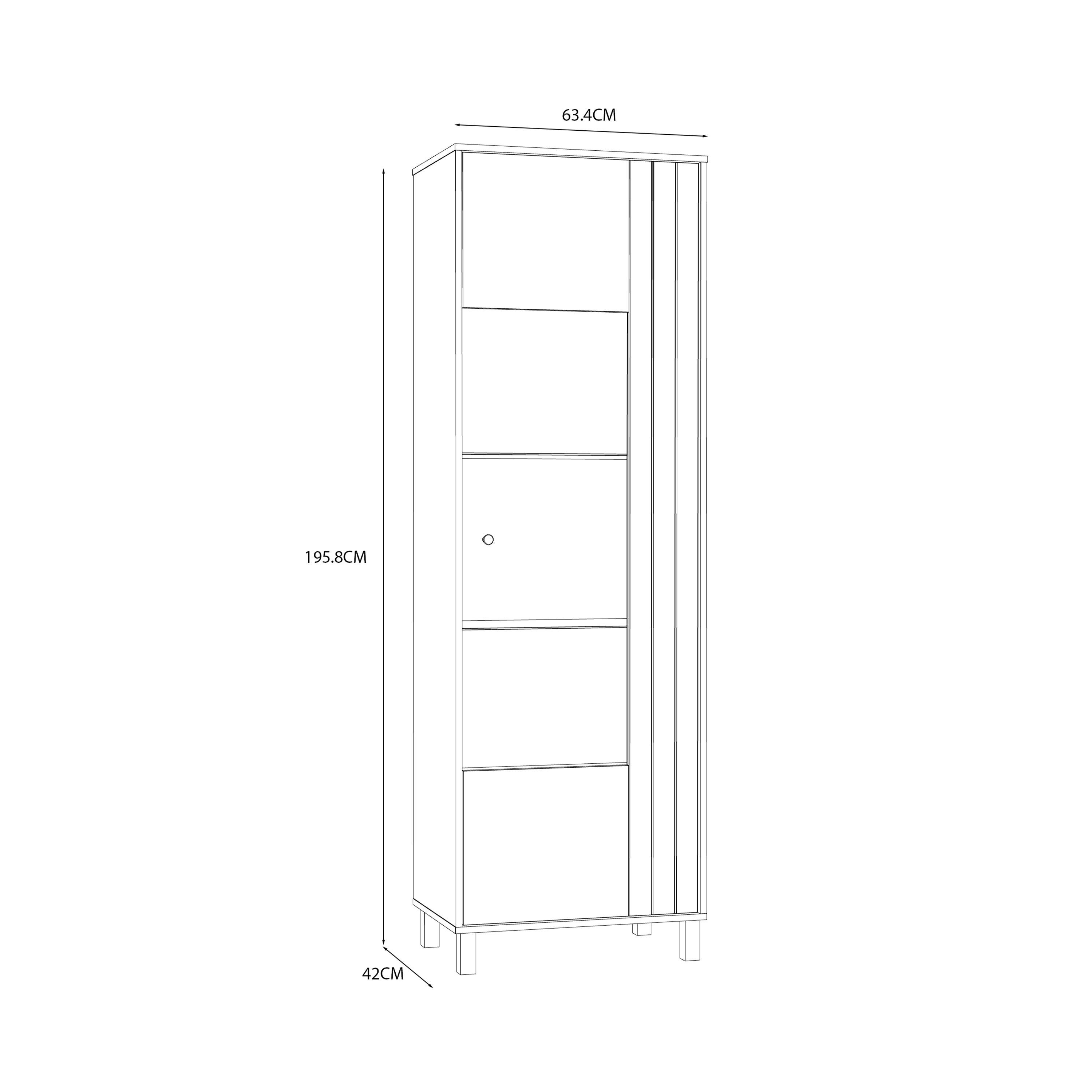 Grafton Glass Door Display Cabinet in Cream and Oak - image 7