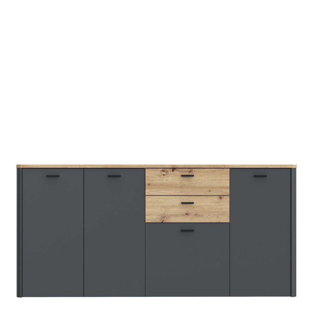 Klara 4 Door 2 Drawer Chest in Grey and Oak - image 2