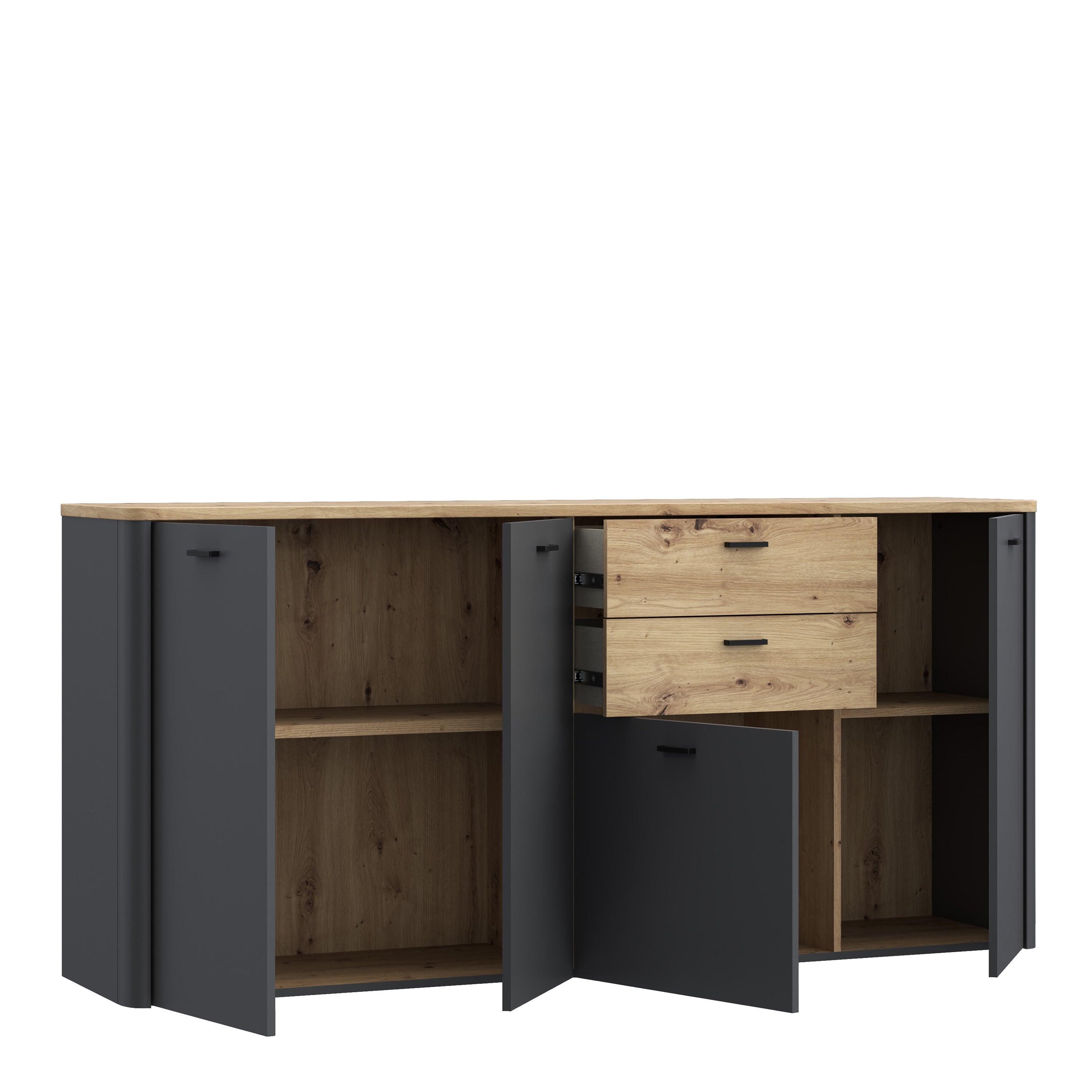 Klara 4 Door 2 Drawer Chest in Grey and Oak - image 3