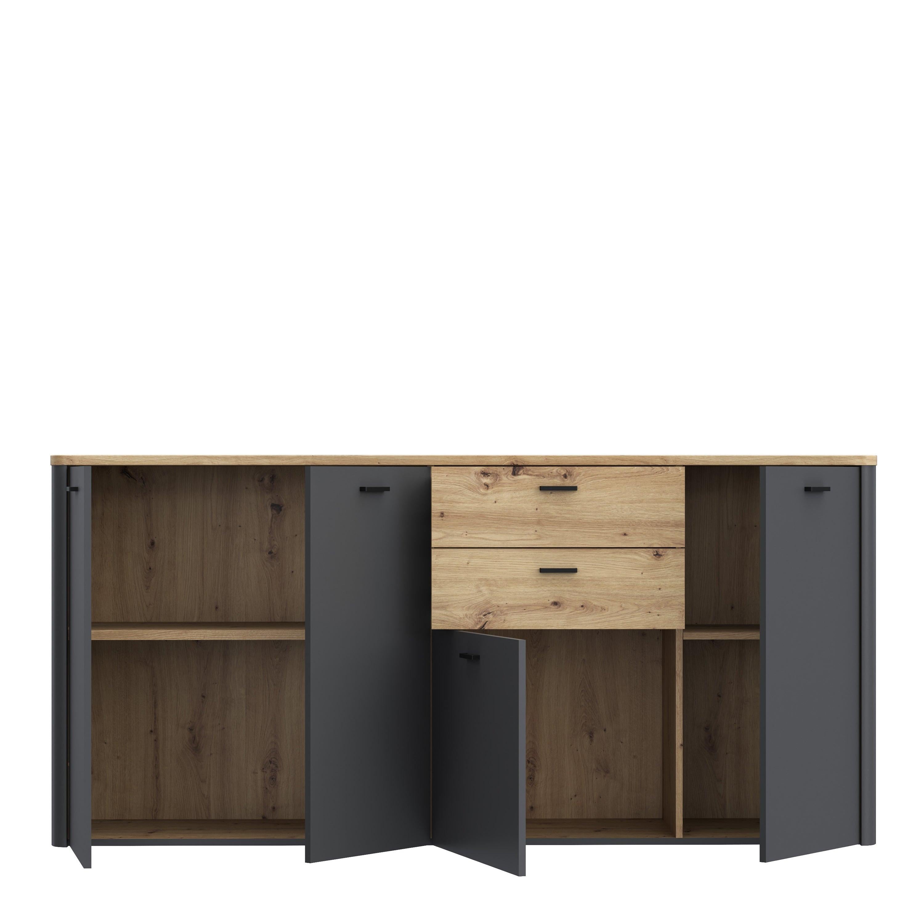 Klara 4 Door 2 Drawer Chest in Grey and Oak - image 4