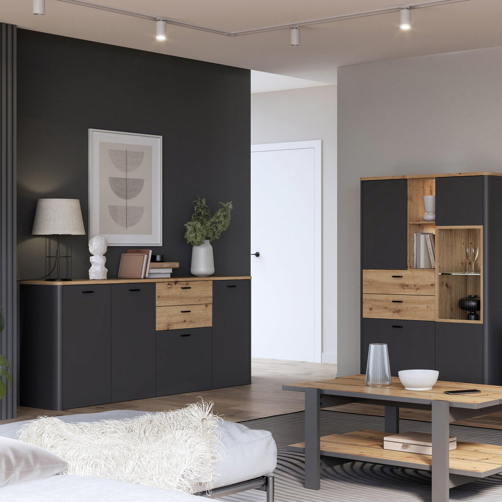 Klara 4 Door 2 Drawer Chest in Grey and Oak - image 5