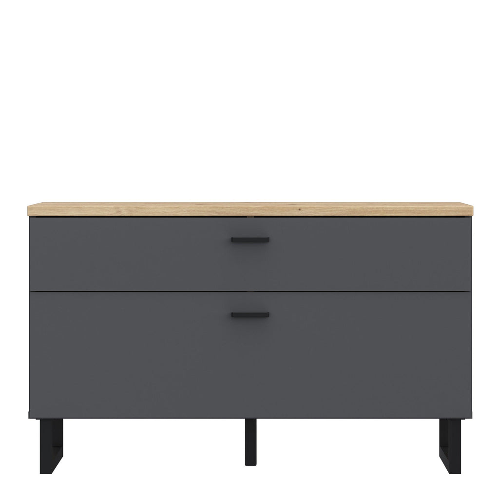 Klara TV Unit with 1 Drawer 1 Flip Door in Grey and Oak - image 2