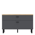 Klara TV Unit with 1 Drawer 1 Flip Door in Grey and Oak - image 2