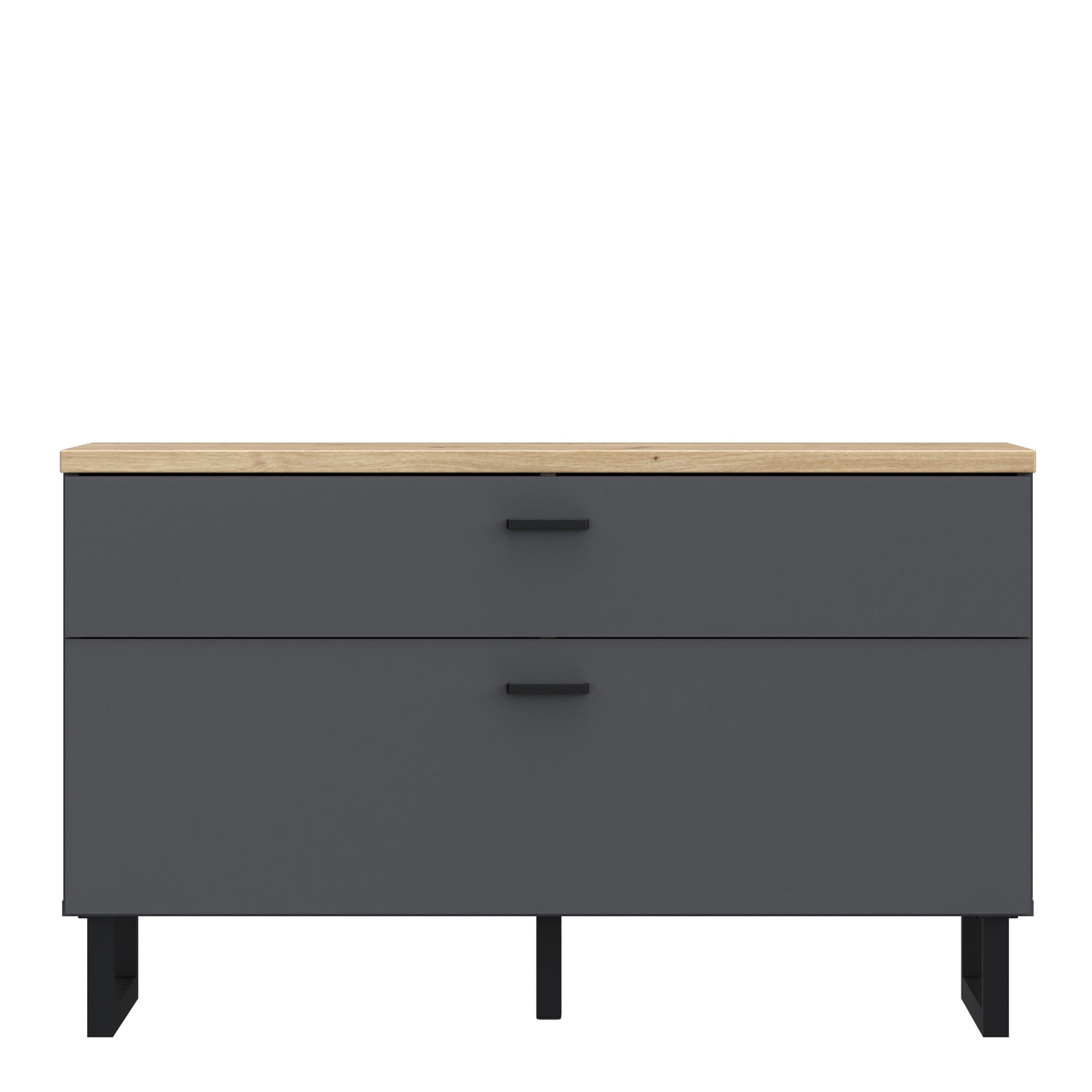 Klara TV Unit with 1 Drawer 1 Flip Door in Grey and Oak - image 2