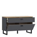 Klara TV Unit with 1 Drawer 1 Flip Door in Grey and Oak - image 3