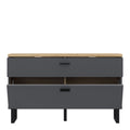 Klara TV Unit with 1 Drawer 1 Flip Door in Grey and Oak - image 4