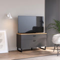 Klara TV Unit with 1 Drawer 1 Flip Door in Grey and Oak - image 5