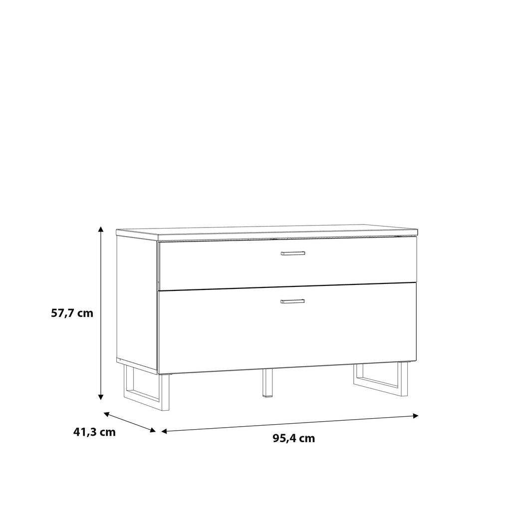 Klara TV Unit with 1 Drawer 1 Flip Door in Grey and Oak - image 7