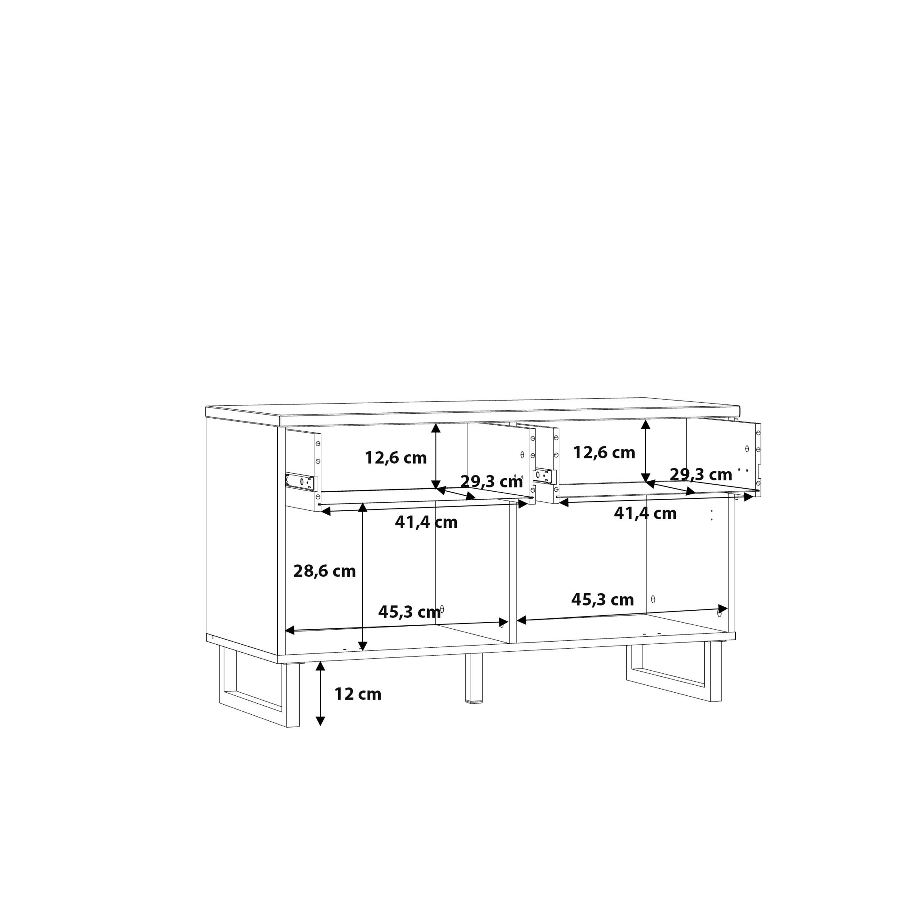Klara TV Unit with 1 Drawer 1 Flip Door in Grey and Oak - image 8