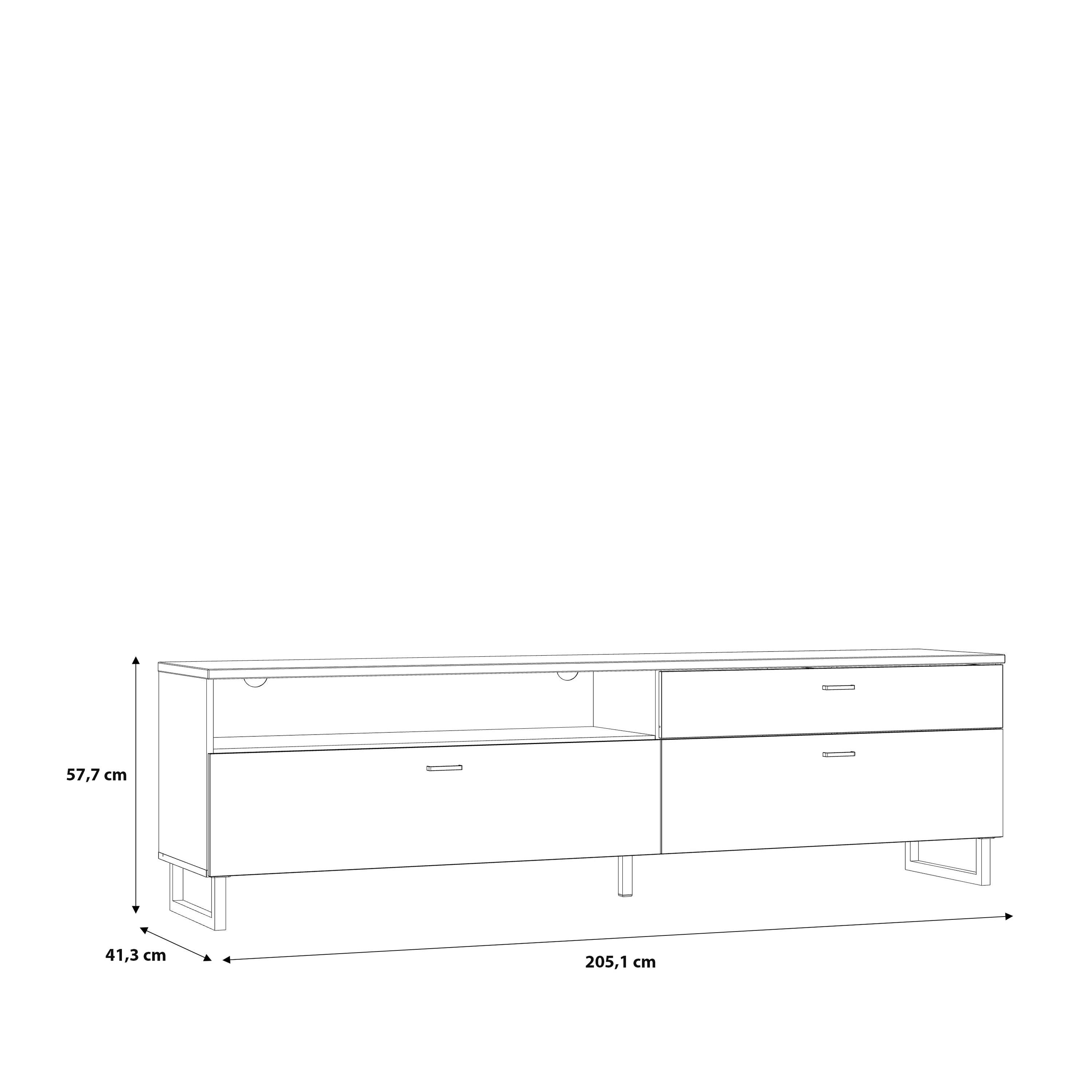 Klara TV Unit with 1 Drawer 2 Flip Doors in Grey and Oak inc LED Lighting - image 10