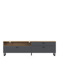 Klara TV Unit with 1 Drawer 2 Flip Doors in Grey and Oak - image 2