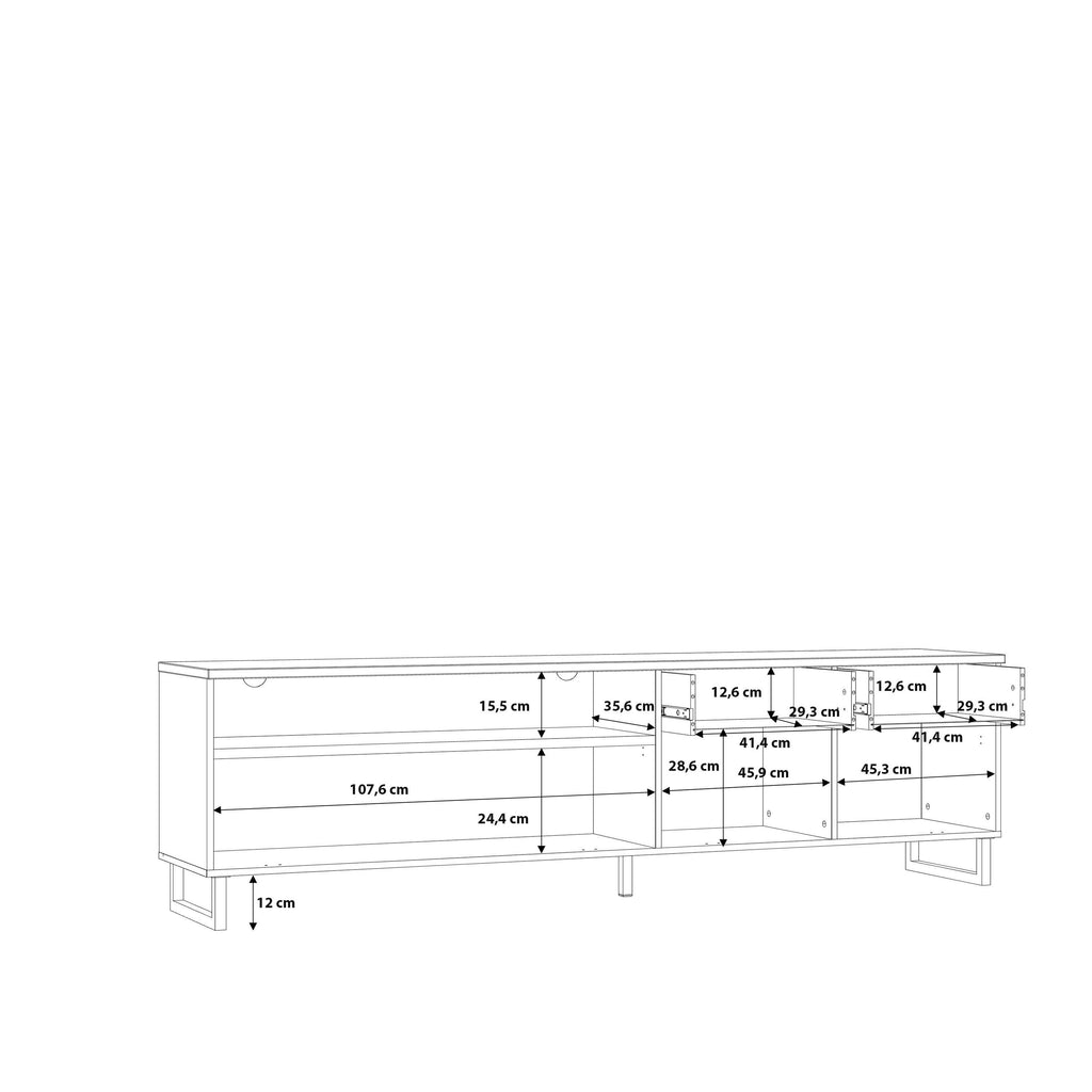 Klara TV Unit with 1 Drawer 2 Flip Doors in Grey and Oak - image 9