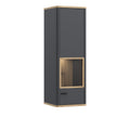 Klara Display Cabinet with 1 Glass Door in Grey and Oak inc LED Lighting