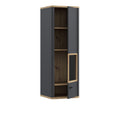 Klara Display Cabinet with 1 Glass Door in Grey and Oak inc LED Lighting - image 3