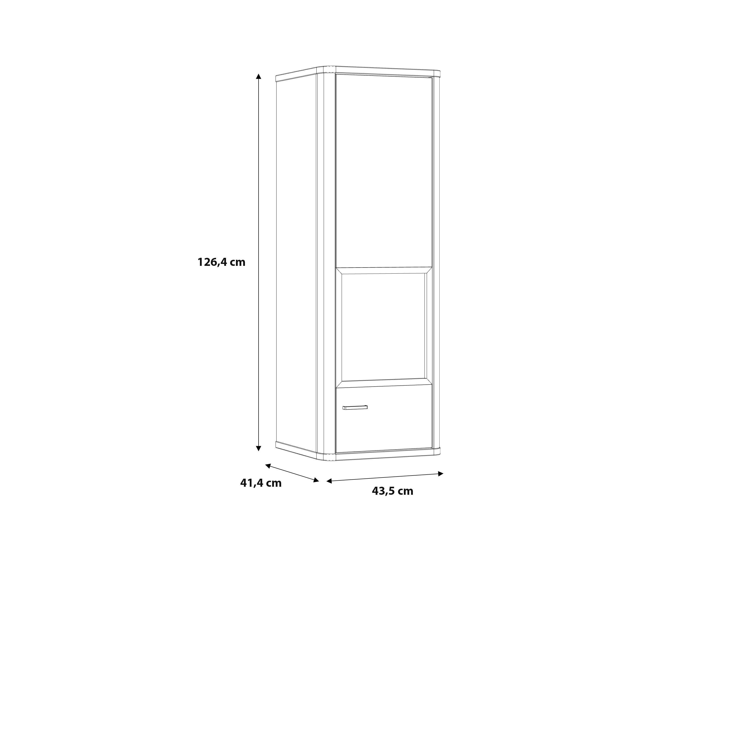 Klara Display Cabinet with 1 Glass Door in Grey and Oak inc LED Lighting - image 8