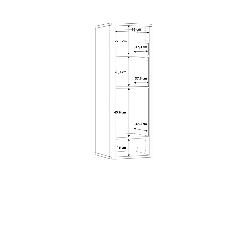 Klara Display Cabinet with 1 Glass Door in Grey and Oak inc LED Lighting - image 9