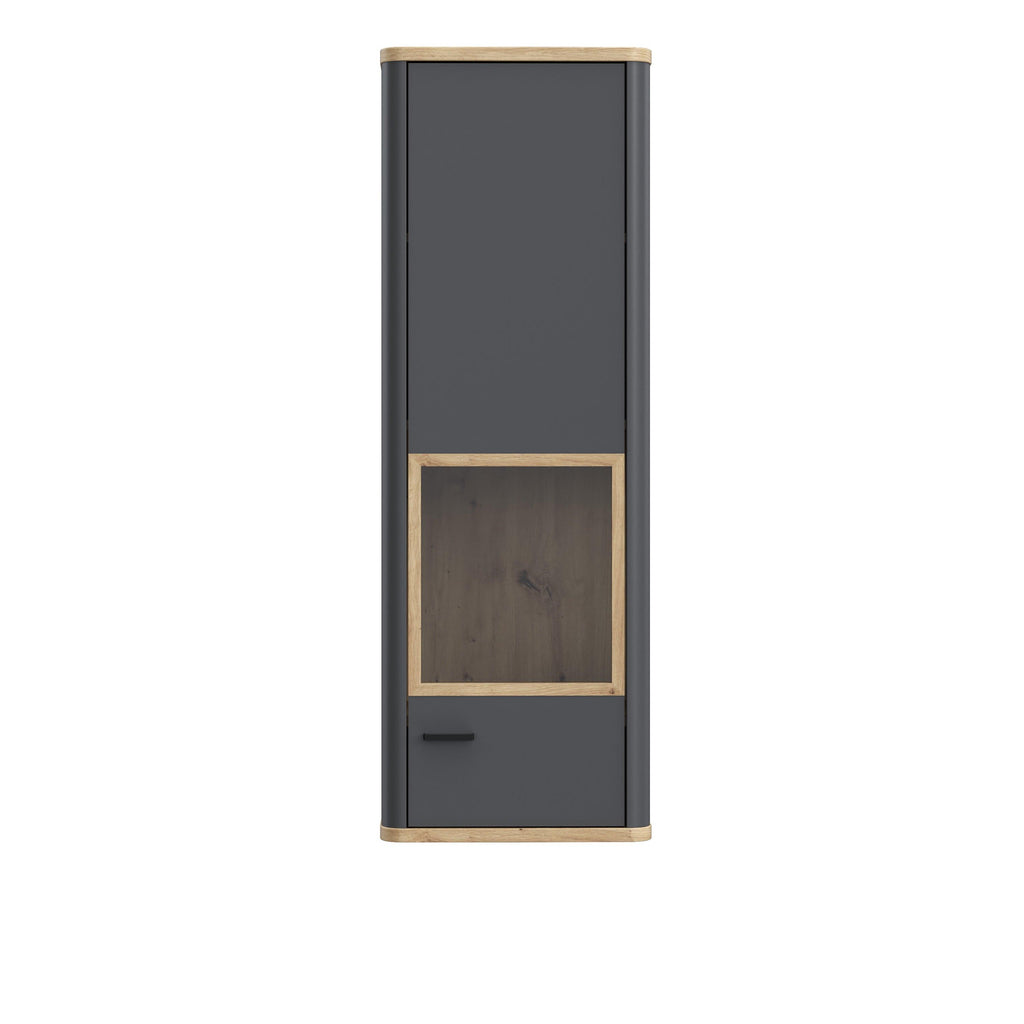 Klara Display Cabinet with 1 Glass Door in Grey and Oak - image 2