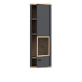 Klara Display Cabinet with 1 Glass Door in Grey and Oak - image 4