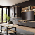 Klara Display Cabinet with 1 Glass Door in Grey and Oak - image 5