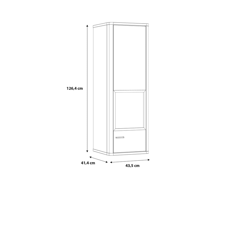 Klara Display Cabinet with 1 Glass Door in Grey and Oak - image 7