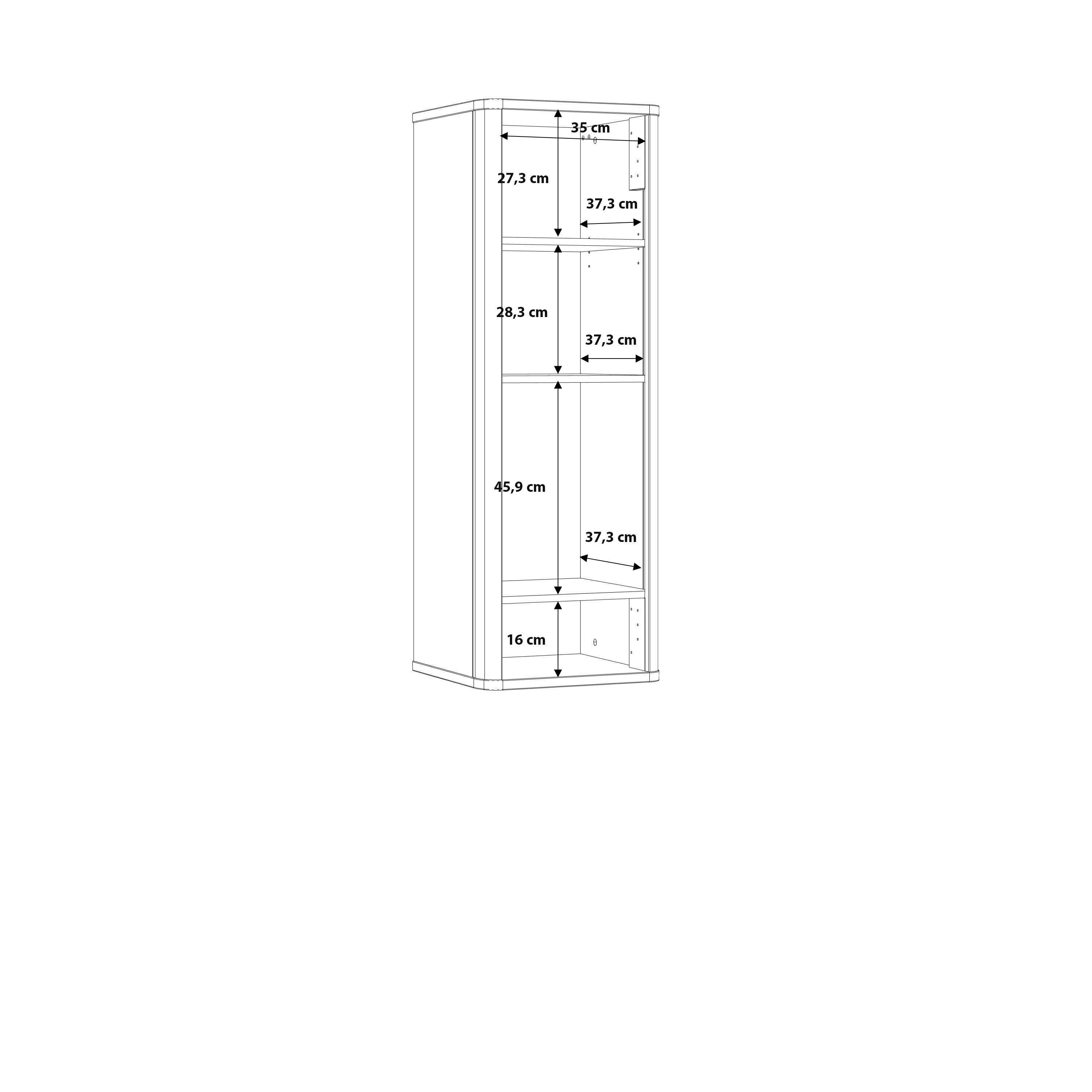 Klara Display Cabinet with 1 Glass Door in Grey and Oak - image 8