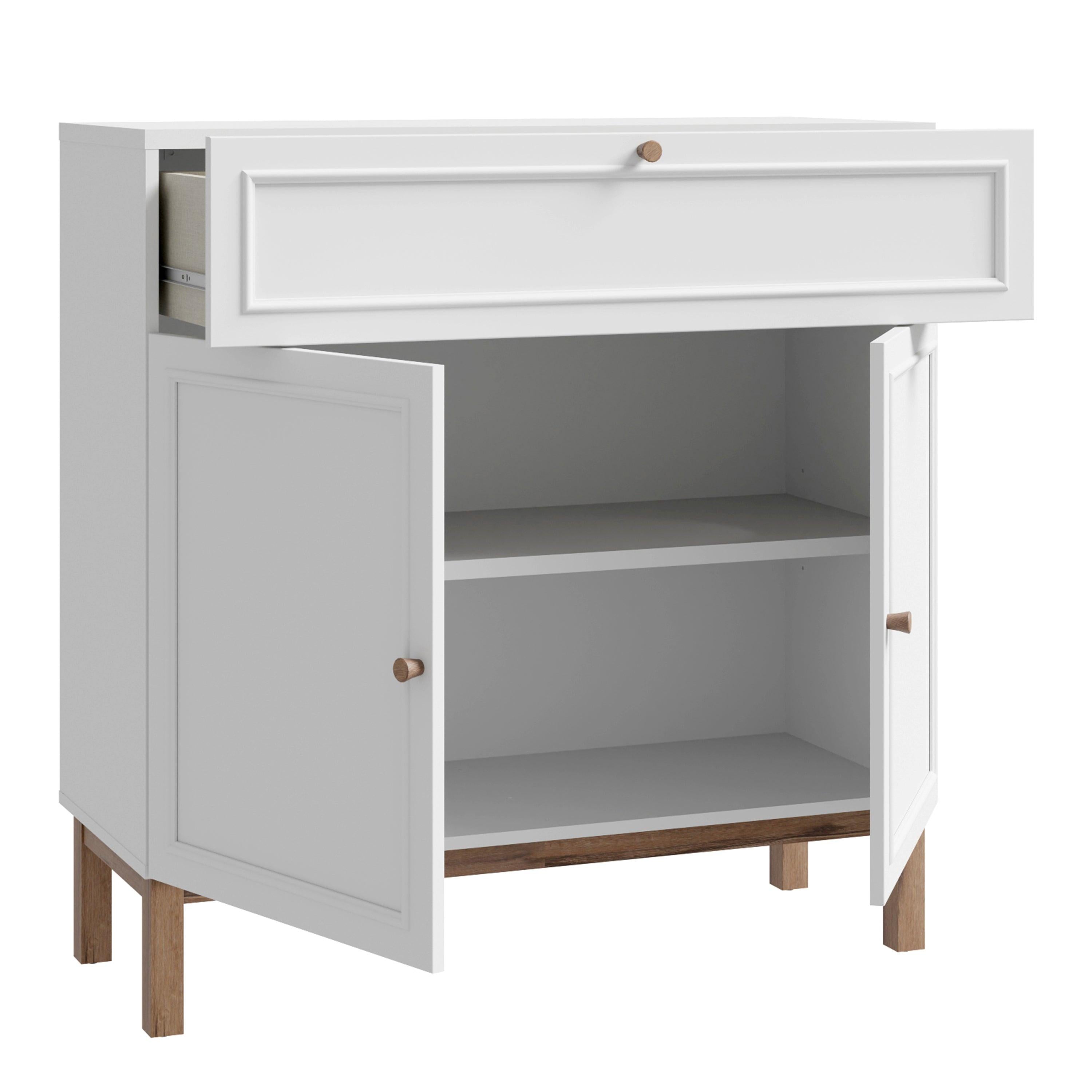 Wensley 2 Door 1 Drawer Console in Light Grey and Oak - image 3