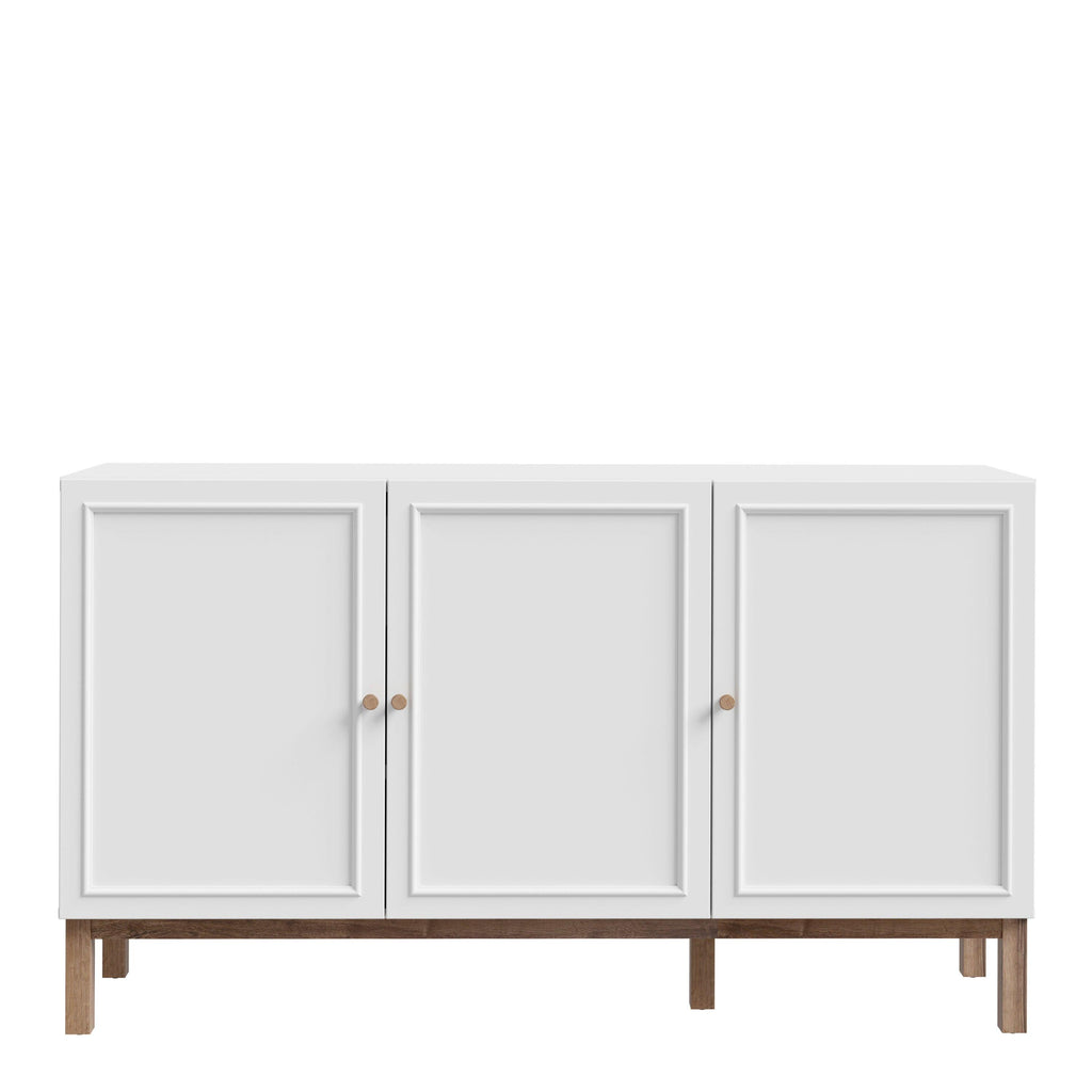 Wensley 3 Door 1 Drawer Sideboard in Light Grey and Oak - image 2