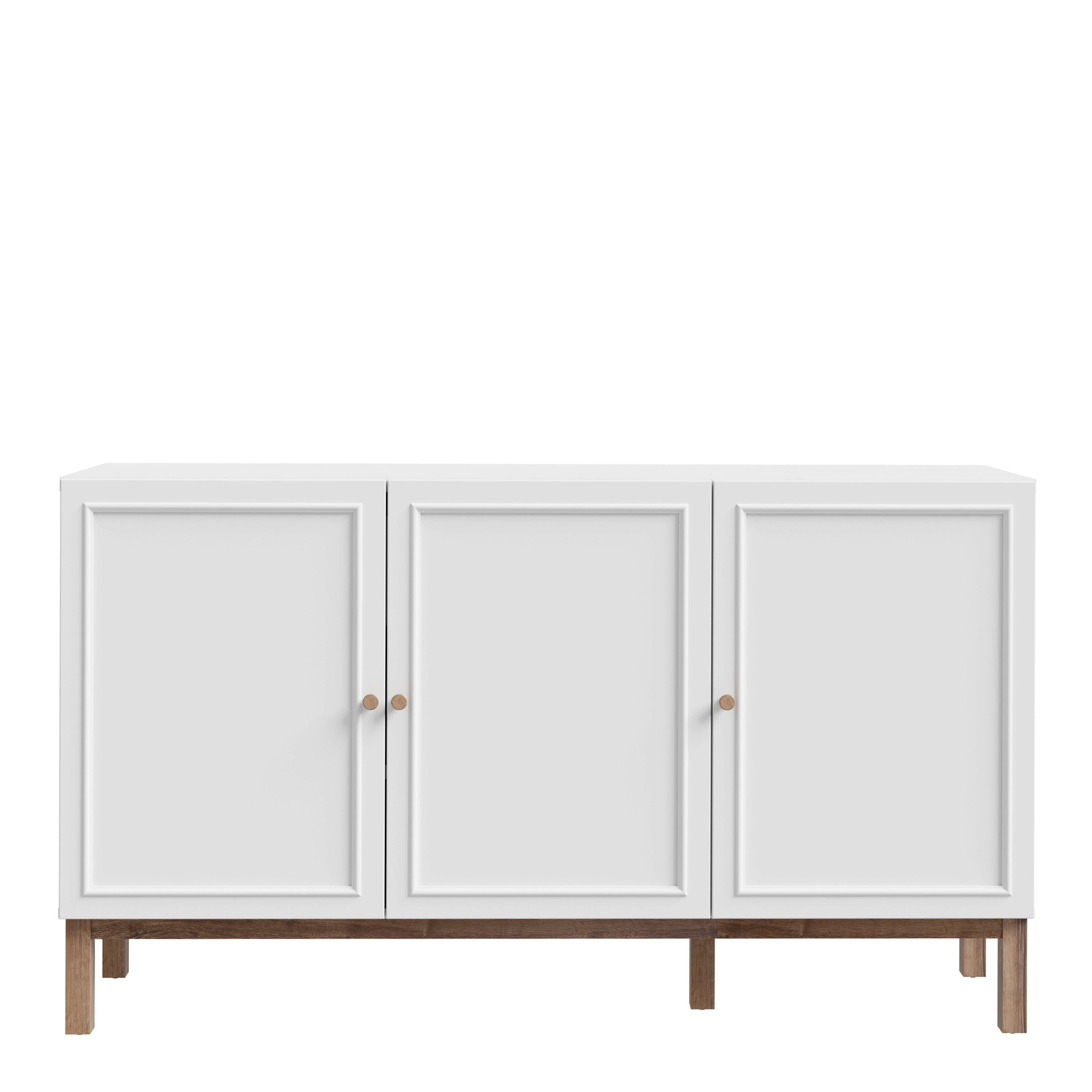 Wensley 3 Door 1 Drawer Sideboard in Light Grey and Oak - image 2