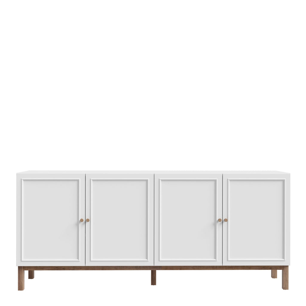 Wensley 4 Door 1 Drawer Sideboard in Light Grey and Oak - image 2