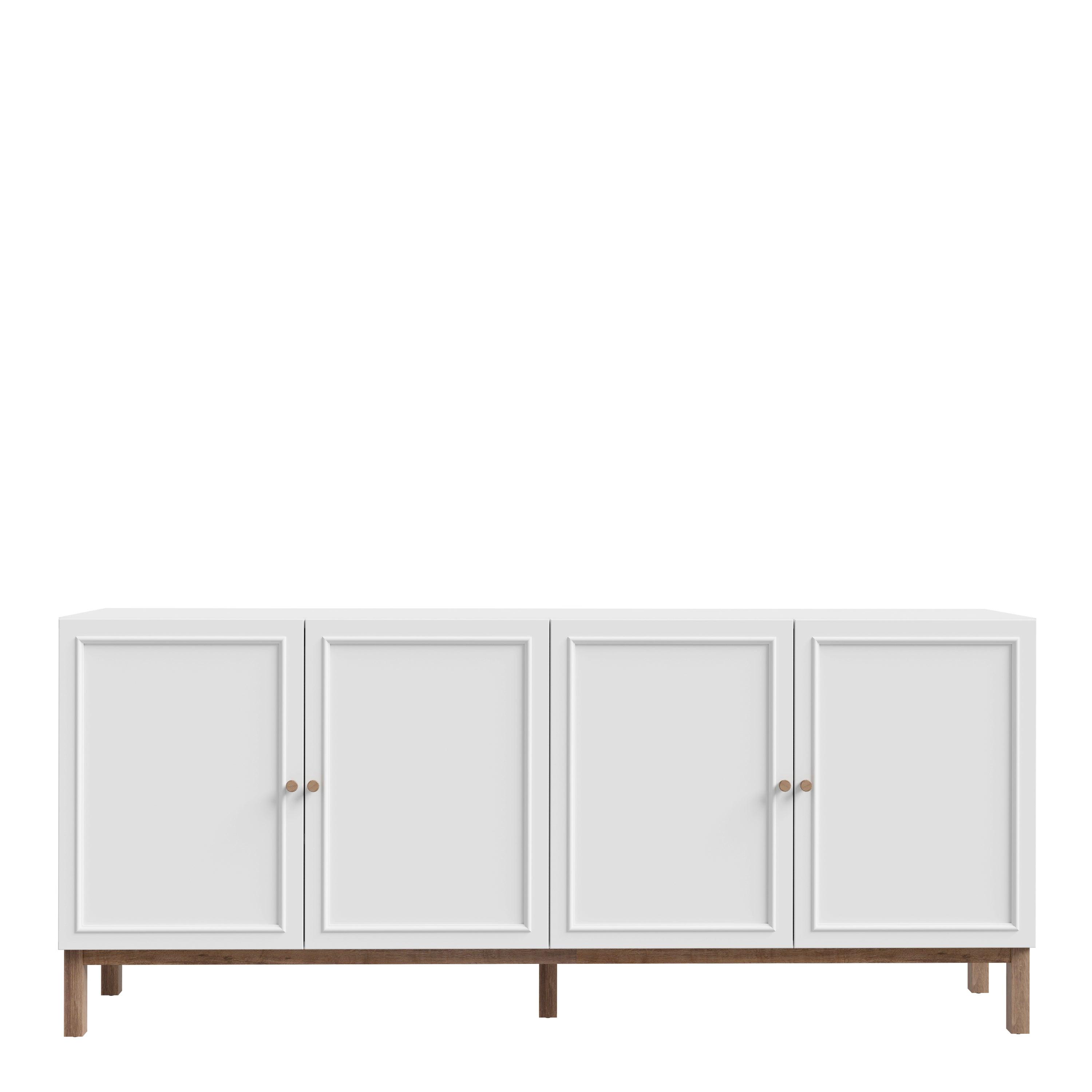 Wensley 4 Door 1 Drawer Sideboard in Light Grey and Oak - image 2