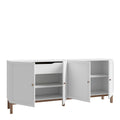 Wensley 4 Door 1 Drawer Sideboard in Light Grey and Oak - image 3