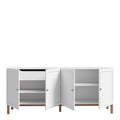 Wensley 4 Door 1 Drawer Sideboard in Light Grey and Oak - image 4