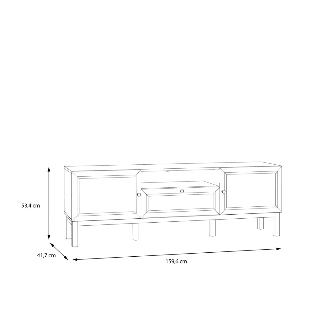 Wensley 2 Door 1 Drawer TV Unit in Light Grey and Oak - image 8