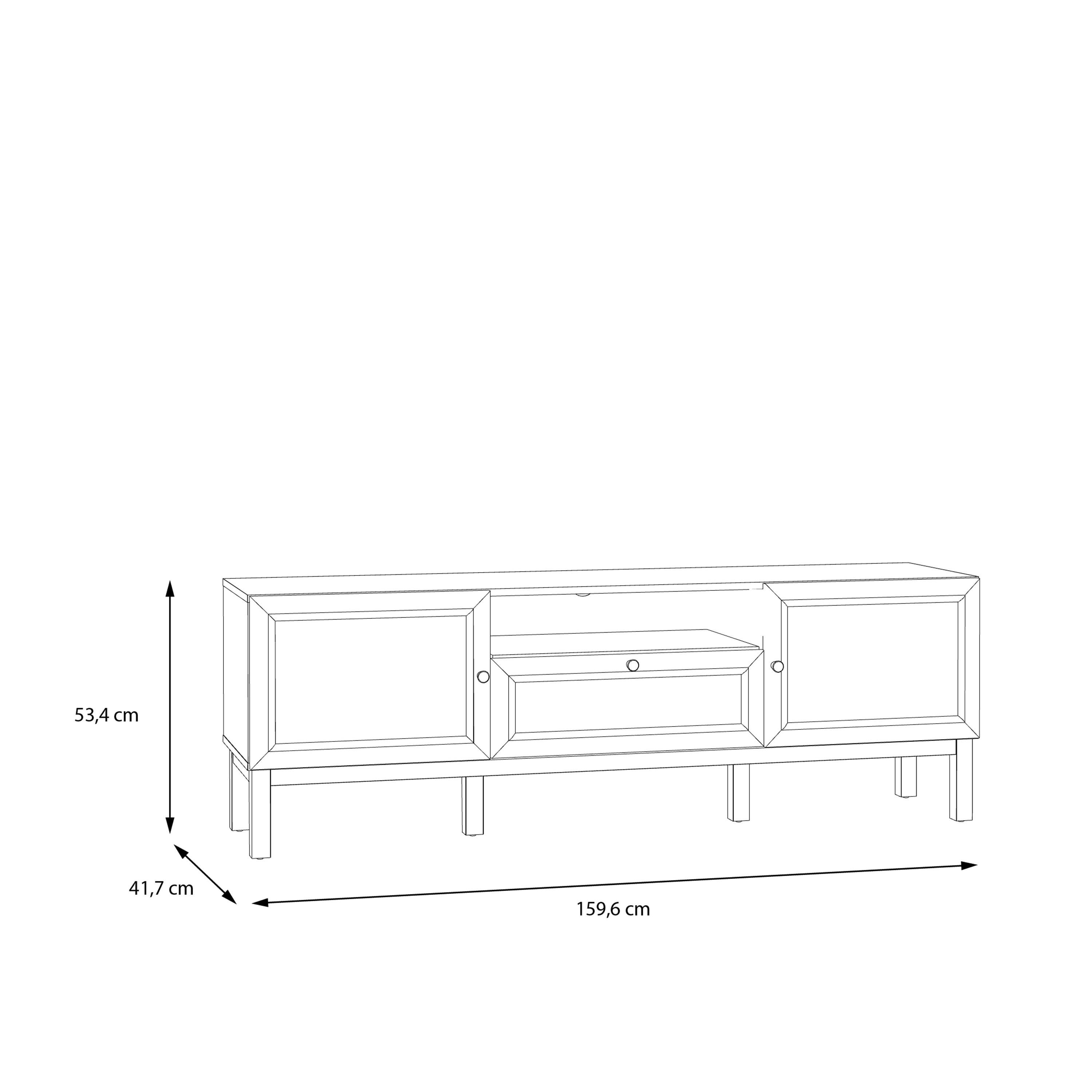 Wensley 2 Door 1 Drawer TV Unit in Light Grey and Oak - image 8