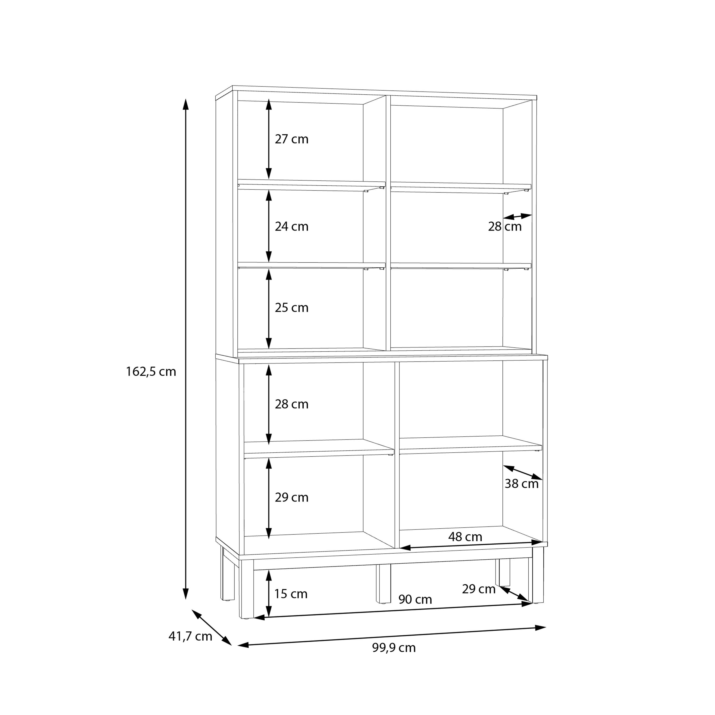 Wensley Display Cabinet with 2 Doors and 2 Glass Doors in Light Grey and Oak inc LED Lighting - image 10